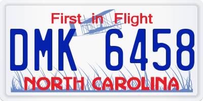 NC license plate DMK6458