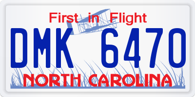 NC license plate DMK6470