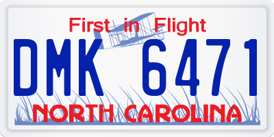 NC license plate DMK6471