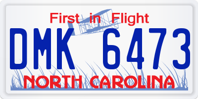 NC license plate DMK6473