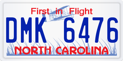 NC license plate DMK6476