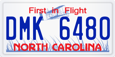 NC license plate DMK6480