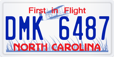 NC license plate DMK6487