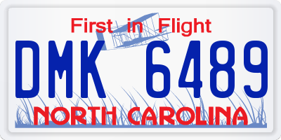 NC license plate DMK6489