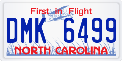 NC license plate DMK6499
