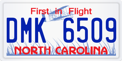 NC license plate DMK6509