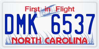 NC license plate DMK6537