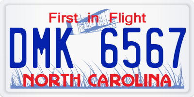 NC license plate DMK6567