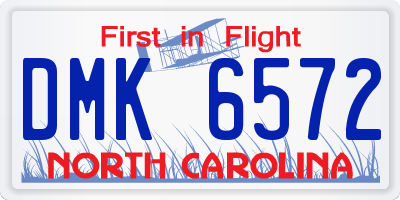 NC license plate DMK6572