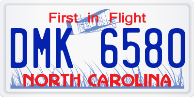 NC license plate DMK6580