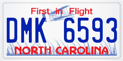 NC license plate DMK6593