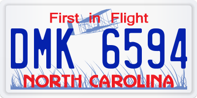 NC license plate DMK6594