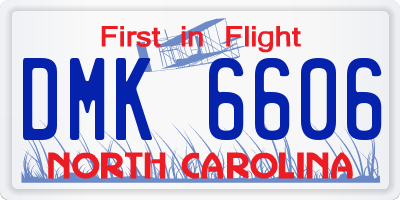 NC license plate DMK6606