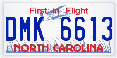 NC license plate DMK6613