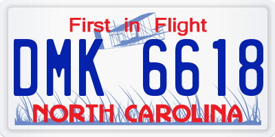 NC license plate DMK6618