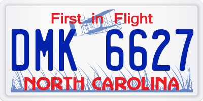NC license plate DMK6627
