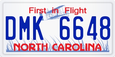 NC license plate DMK6648