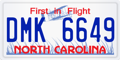 NC license plate DMK6649