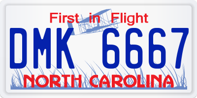 NC license plate DMK6667