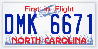 NC license plate DMK6671