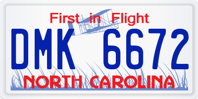 NC license plate DMK6672