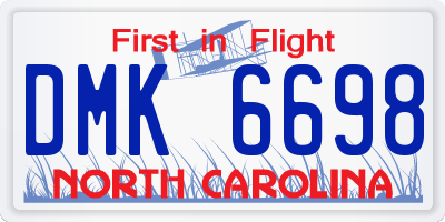 NC license plate DMK6698