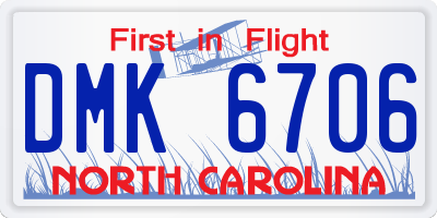 NC license plate DMK6706