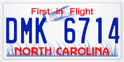 NC license plate DMK6714