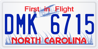 NC license plate DMK6715