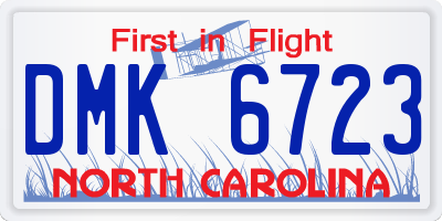 NC license plate DMK6723