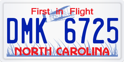 NC license plate DMK6725