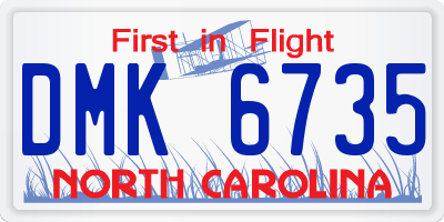 NC license plate DMK6735