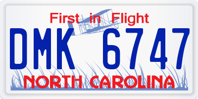 NC license plate DMK6747