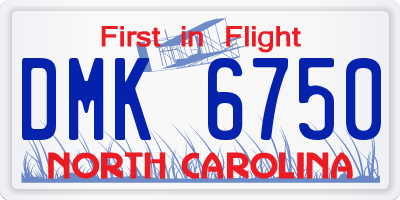 NC license plate DMK6750