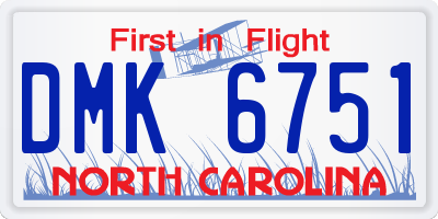 NC license plate DMK6751