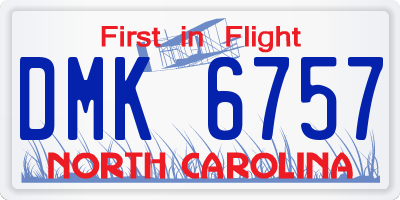 NC license plate DMK6757