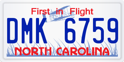 NC license plate DMK6759