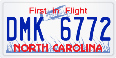 NC license plate DMK6772