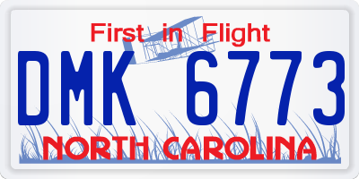 NC license plate DMK6773