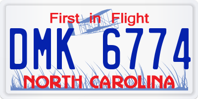 NC license plate DMK6774