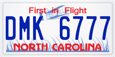 NC license plate DMK6777
