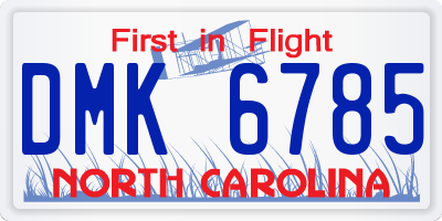 NC license plate DMK6785