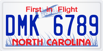 NC license plate DMK6789