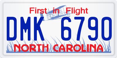 NC license plate DMK6790