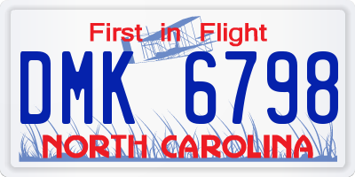 NC license plate DMK6798