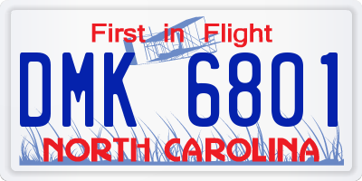 NC license plate DMK6801