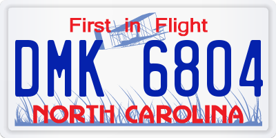 NC license plate DMK6804