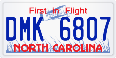 NC license plate DMK6807