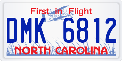 NC license plate DMK6812