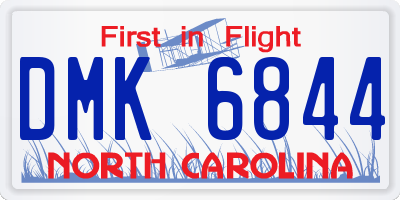NC license plate DMK6844